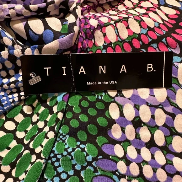 Tiana B. Blue and Purple Multi-Colored Graphic Midi Dress - Picture 5 of 8